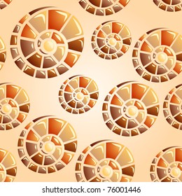vector seamless background with snail shells, clipping mask