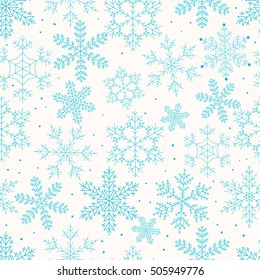 Vector seamless background with snowflakes.