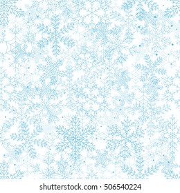 Vector seamless background with snowflakes.