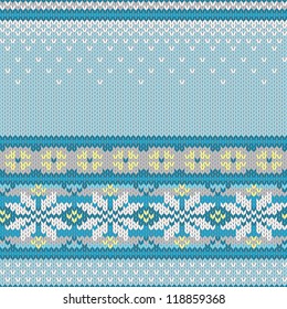 Vector seamless background with snowflakes, imitation jacquard knitting