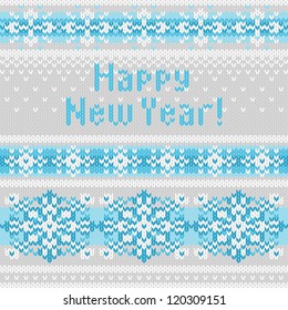 Vector seamless background with snowflakes, imitation jacquard knitting