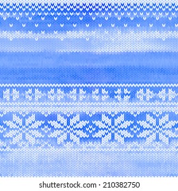 Vector seamless background with snowflakes, imitation jacquard knitting  