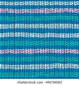 Vector seamless background with strips, imitation jacquard knitting.Trendy hand drawn textures.