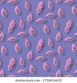 Fondo sin fisuras de Vector con hojas estilizadas