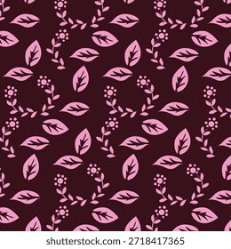Fondo sin fisuras de Vector con hojas estilizadas.