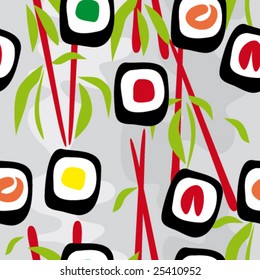 Vector Seamless background sushi