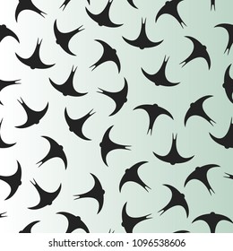 Vector seamless background with swifts
