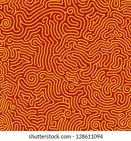 Vector Seamless Background with Tangled Curved Lines. Abstract Duotone Maze Pattern for Textile Design
