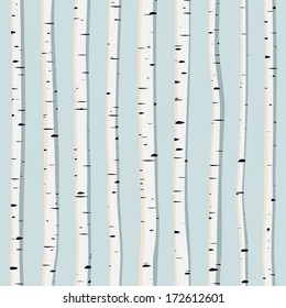 Vector seamless background of a lot trunks of birches.
