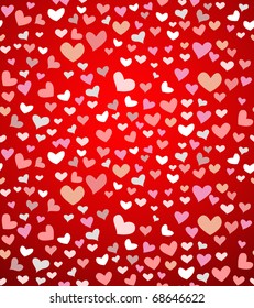 fondo vectorial sin fisuras para el día de San Valentín o diseños de bodas, corazones abstractos