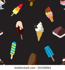 Vector Seamless background of various ice-creams