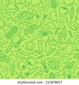 Vector seamless background with vegetables 