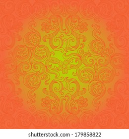 Vector seamless background in Victorian style. Traditional floral pattern. Ornamental wallpaper. It can be used for wallpaper, pattern fills, web page background, surface textures.