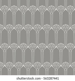 Vector seamless background with vintage art deco pattern for design, print, embroidery.