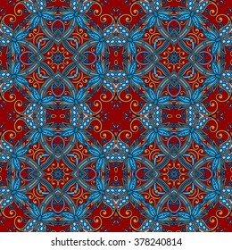 Vector seamless background with vintage filigree floral pattern.
