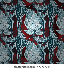 Vector seamless background with vintage filigree floral pattern.