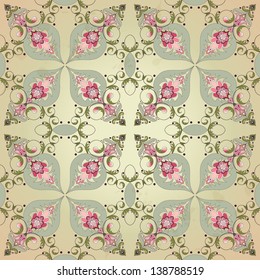Vector seamless background. Vintage floral oriental pattern.