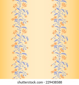 Vector seamless background with vintage floral pattern.