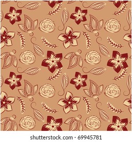 vector seamless background with vintage  flowers. clipping mask