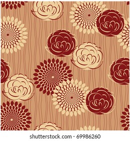 vector seamless background with vintage  flowers. clipping mask