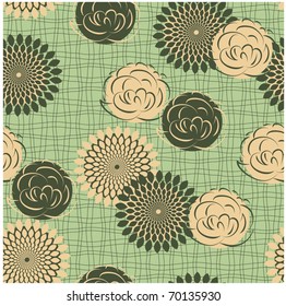 vector seamless background with vintage  flowers. clipping mask
