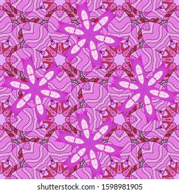 Vector. Seamless background. Vintage retro style. Cute floral pattern with buds flowers. For print on fabric, textiles, wallpaper. Vector illustration.
