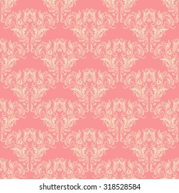Vector seamless background in vintage style. Lace ornament of floral elements. Design element.