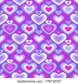 Vector seamless  background with violet heart. Wedding or Valentine's day pattern
