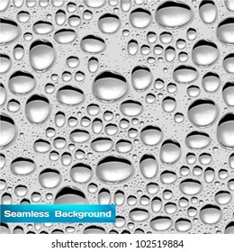 Vector Seamless Background with Water Drops