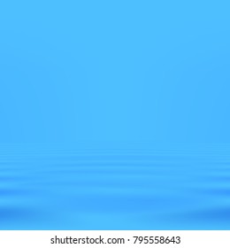 Vector seamless background. The water of the sea or ocean, clean fresh blue water on the background of clear sky.