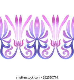 vector seamless background with watercolor greek design pattern