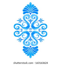 vector seamless background with watercolor greek design pattern