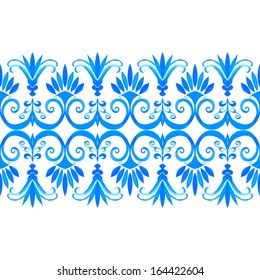 vector seamless background with watercolor greek design pattern