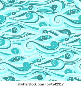 vector seamless background waves on river or ocean