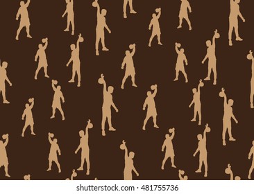 Vector seamless background of weightlifters