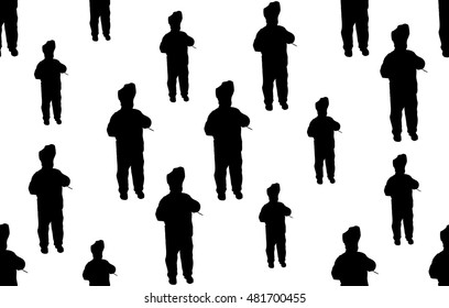 Vector seamless background of welders