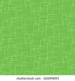 Vector seamless background. White rectangles in a mess on green background