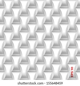 Vector seamless background. White volumetric pattern of rectangles.