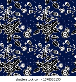 Vector Seamless Background with Wild Flowers