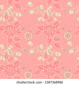 Vector Seamless Background with Wild Flowers