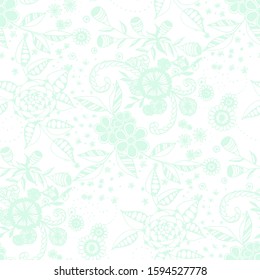 Vector Seamless Background with Wild Flowers