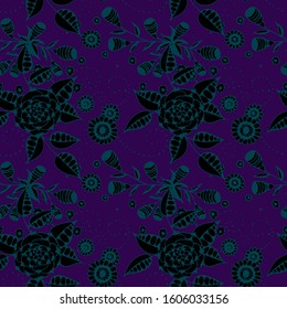 Vector Seamless Background with Wild Flowers