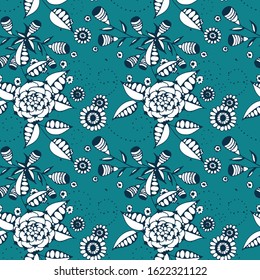 Vector Seamless Background with Wild Flowers