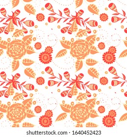Vector Seamless Background with Wild Flowers