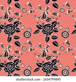 Vector Seamless Background with Wild Flowers
