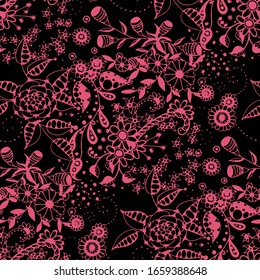 Vektorillustration Nahtloser Hintergrund mit Wildblumen