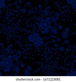 Vector Seamless Background with Wild Flowers