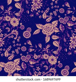 Vector Seamless Background with Wild Flowers