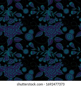 Vector Seamless Background with Wild Flowers