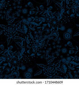 Vektorillustration Nahtloser Hintergrund mit Wildblumen